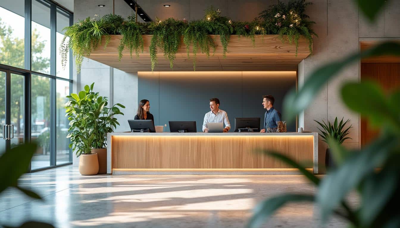 Banque d’accueil moderne : design, ergonomie et technologies innovantes